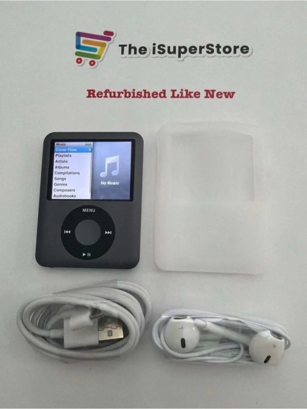 Apple iPod Nano 3rd Generation 8GB Black -Mint - New Battery - 1 YR Warranty